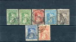 1917-Greece- "Provisional Government" Partial Set Used Hinged (50l. With Military Cancel) - Usados