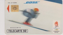 TELECARTE : JEUX OLYMPIQUES D'ALBERTVILLE 1992  VAL D'ISERE  DESCENTE - Jeux Olympiques