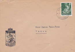 Liechtenstein 1954 Ski Club Vaduz Cover - Used Stamps