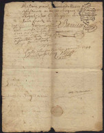 GENERALITE DE CHALONS / 1744 EMPREINTE FISCALE 10 DENIERS SUR ACTE / 3 IMAGES (ref 4623) - Seals Of Generality