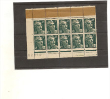 France N° 713 - 2 Frans Gandon En Bande De 5 Avec Bande Raccord Au Dessus Spectaculaire Et Rare - Unused Stamps