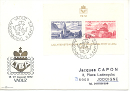 Liechtenstein VADUZ Ausgabetag 8 Juni 1972 - Lettres & Documents