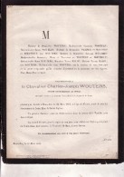 GOIJCK GOYCK Chevalier Charles WOUTERS Burgemeester 1798-1881 Doodsbrief WOUTERS De BOUCHOUT MALOU - Décès