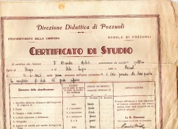 1935 POZZUOLI PAGELLA - Diplomi E Pagelle