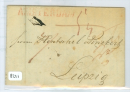 HANDGESCHREVEN BRIEF UIT 1821 Van AMSTERDAM Naar LEIPZIG DEUTSCHLAND (8221) - ...-1852 Prephilately