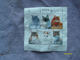 2010 Blocco Foglietto USATO Gatti Cats Koty 6 Valori Miniature Sheet - Used Stamps