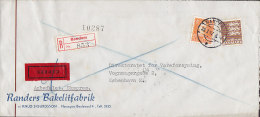Denmark RANDERS BAKELITFABRIK, Registered Einschreiben Recommandé & EXPRES Labels RANDERS 1947 Cover Brief (2 Scans) - Covers & Documents