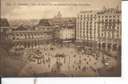 BRUXELLES: Gare Du Nord Et Vue Panoramique ++ Belle Marcophilie - Transport Urbain En Surface