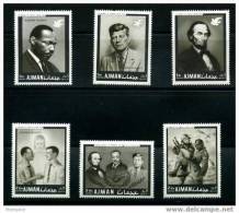 AJMAN  MNH 1977  Set Of 6 «In Memory Of Martin Luther King» - Ajman