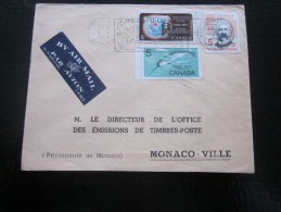 1968 Lettre -Cover  Par Avion Luftpost  By Air Mail  Ottawa Canada Pour Monaco Monte-Carlo - Brieven En Documenten