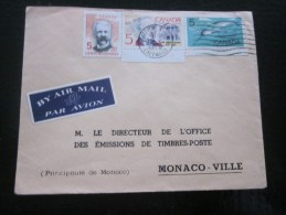 1968 Lettre -Cover  Par Avion Luftpost  By Air Mail  Ottawa Canada Pour Monaco Monte-Carlo - Storia Postale