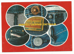 Carte Publicitaire , Jeans Diesel, Détails Boutons Poches, Passants , Dos Imprimé, Dos Imprimé Non Datée - Mode