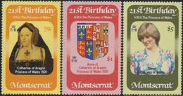 MONTSERRAT - COMPLETE SET 21st BIRTH ANNIV. OF DIANA, PRINCESS OF WALES 1982 - MNH - Montserrat