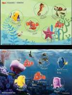 2008 Nemo Cartoon Stamps S/s Movie Fish Sea Horse Turtle Octopus Ocean Shrimp - Turtles