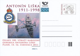 Czech Rep. / Postal Stat. (Pre2011/30) General Antonin Liska (1911-1998), 312 Squadron RAF (coat Of Arms - Stork) - Covers