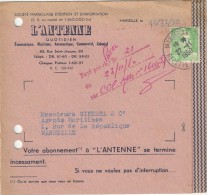 GANDON 5F SUR CARTE ABONNEMENT L ANTENNE QUOTIDIEN MARSEILLE 22/11/50 - Briefe U. Dokumente