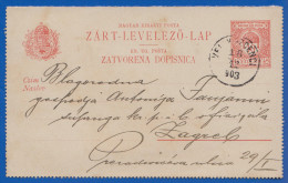 Ungarn; Kroatien; PC Zart Levelezö Lap 10 Filler; 1903 Von Veliki Zdenci Nach Zagreb - Entiers Postaux