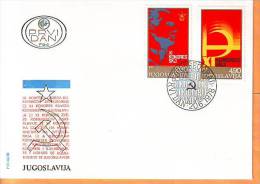 Yugoslavia 1978 Y FDC Communists Union Congress Mi No 1733-34 Postmark Beograd 20.06.1978. - FDC