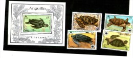 Anguilla - Complet Set With S/S - Turtles