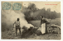 Série La Vie Aux Champs. -  Brûlage Dans Un Champ.- Carte Rare - Cultures