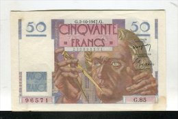 Billet 50 Francs Le Verreir 2-10-1947 - 50 F 1946-1951 ''Le Verrier''