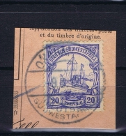 Deutsche Post In Südwestafrika Okahandja  9-3-1912 Mi 27 Voll-Stempel Auf Briefstück - Duits-Zuidwest-Afrika