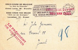 A00028 - Carte Postale - Croix-Rouge De Belgique - Colis Du Prisonnier - BRUXELLES1 - 13-12-1940 Vers Jumet - Franchise - Sonstige & Ohne Zuordnung