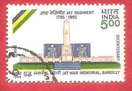 INDIA - USATO - 1995 - Jat War Memorial, Bareilly - 5 Rupee - Michel IN 1482 - Gebraucht