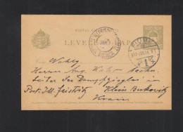 Hungary Italy Stationery Fiume 1907 To Ilirska Bistrica Slovenia - Entiers Postaux