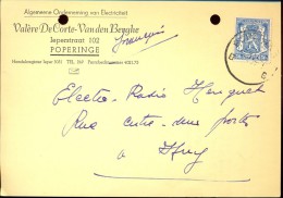 Briefkaart Carte Lettre - Pub Reclame Valère De Corte - Vanden Berghe Poperinge 1945 - Postcards 1934-1951