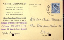 Briefkaart Carte Lettre - Pub Reclame Celestin Demoulin Haine Saint Pierre - Joliment 1945 - Postcards 1934-1951