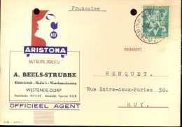 Briefkaart Carte Lettre - Pub Reclame Aristona Radio ´s - Beels - Strubbe Westende Dorp 1945 - Postcards 1934-1951