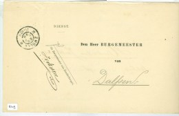 GESCHREVEN BRIEF Uit 1898 Van ZWOLLE Aan De BURGEMEESTER Te DALFSEN (8309) - Briefe U. Dokumente