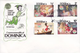 Dominica Ersttags Brief FDC Cover 1980 Peter Pan Walt Disney Stamps - Dominica (1978-...)