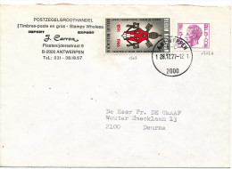 1977 Brief(met Hoofding) Van Antwerpen !!mooie Stempel!! Naar Deurne PZ1362+1702A  Zie Scan(s) - Covers & Documents