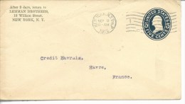 Etats-unis Entier Postal 5cents Pour Le Havre - 1901-20