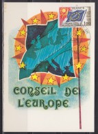 = Carte 1er Jour 67 Strasbourg 16 Oct 1976 N°49 Service; Conseil De L'Europe, Le Drapeau - EU-Organe