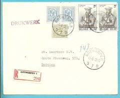 853+854+1213 Op DRUKWERK (Imprime) - Aangetekend Met Stempel ANTWERPEN - 1951-1975 Heraldic Lion