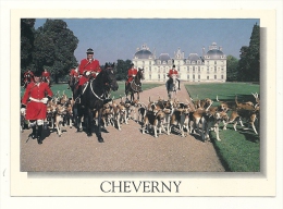Cp, Chasse à Courre, Cheverny (41) - Le Château, écrite - Hunting