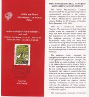 Stamped Information Indian Pharmaceutical Congress. Ayurveda Pharmacy, Medicine, Neem Plant, Health Tree, India 1998 - Farmacia