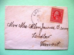 USA 1910 Small Cover Ludl To Lendlow - Washington - Stamp From Booklet - Lettres & Documents