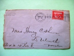 USA 1915 Cover Delaware To Duluth - Pedro Miguel Locks In Panama Canal (Scott 398) - Covers & Documents