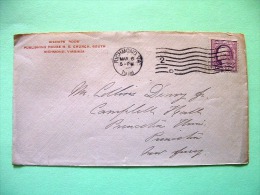 USA 1918 Cover Richmond To Princeton - Washington - Briefe U. Dokumente