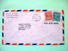 USA 1945 Cover New York To England - Tyler - Garfield - Lettres & Documents