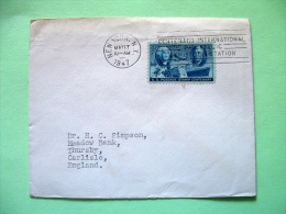 USA 1947 Cover New York To England - Philatelic Slogan - Franklin Washington Ship Train Plane Horse Mail Carrying Veh... - Lettres & Documents