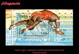 USADOS. CUBA. 1990-04 JUEGOS OLÍMPICOS EN BARCELONA. HOJA BLOQUE - Oblitérés