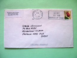 USA 1991 Cover Knoxville To Patrick - Flower Tulip - March Of Dimes Slogan - Storia Postale