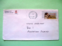 USA 1992 Cover Stockton To Ascension Island - First American Crossing (broken) - Covers & Documents