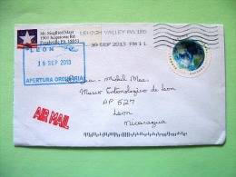 USA 2013 Cover Lehigh Valley To Nicaragua - Earth Round Stamp - Cartas & Documentos