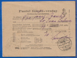 Ungarn; Kroatien; Postai Föladó-vevény; Postanska Predatnica; 1914; Ogulin - Covers & Documents